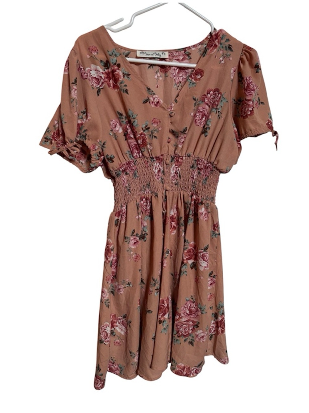 Vine and Valley Floral Smocked Waist Mini Dress